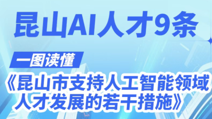 政策动态丨一文读懂《昆山市支持人工智能领域人才发展的若干措施》